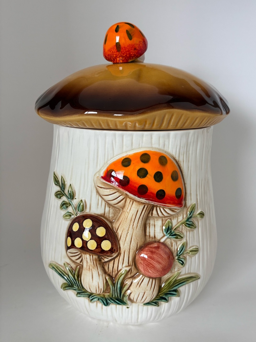 Vintage 70’s Made In Japan Ceramic Mushroom Canister
